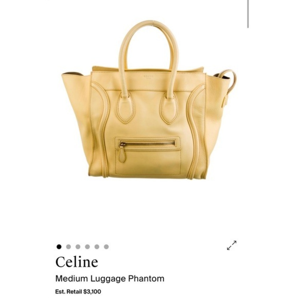 Celine Medium Phantom Luggage Tote Yellow Calfskin Phoebe Philo Era Authentic - Picture 16 of 16